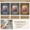 Bloemen - Paars - Kleurrijk - Handgeschilderd - Kunst Light Box met kabel (Tafellamp) klein -USP_lichtkleurNL