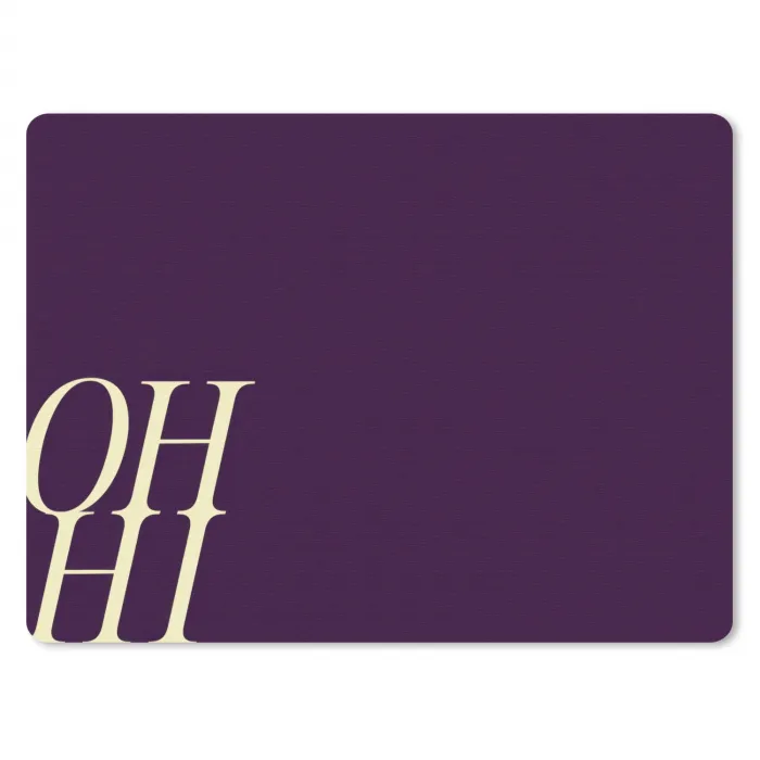 Oh hi - Paars - Cursief muismat rubber klein -3d