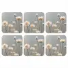 Strobloemen - Wit - Daglicht onderzetter kurk middel -3d
