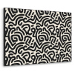 Modern - Abstract - Zwart Textielframe zwart klein 947 -3d