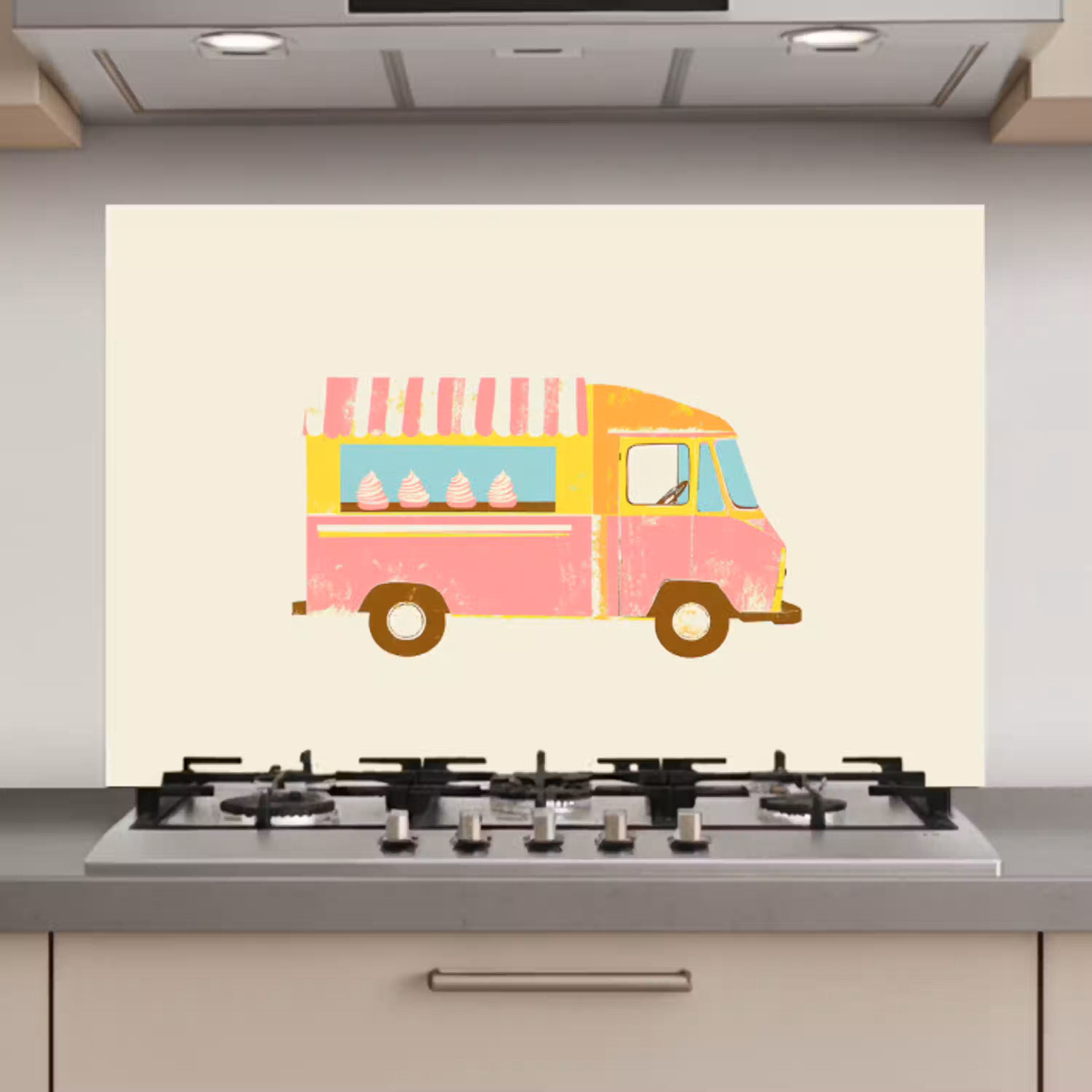 Ijskar - Retro - Softijsjes - Roze keuken achterwand spatscherm klein -3d_website