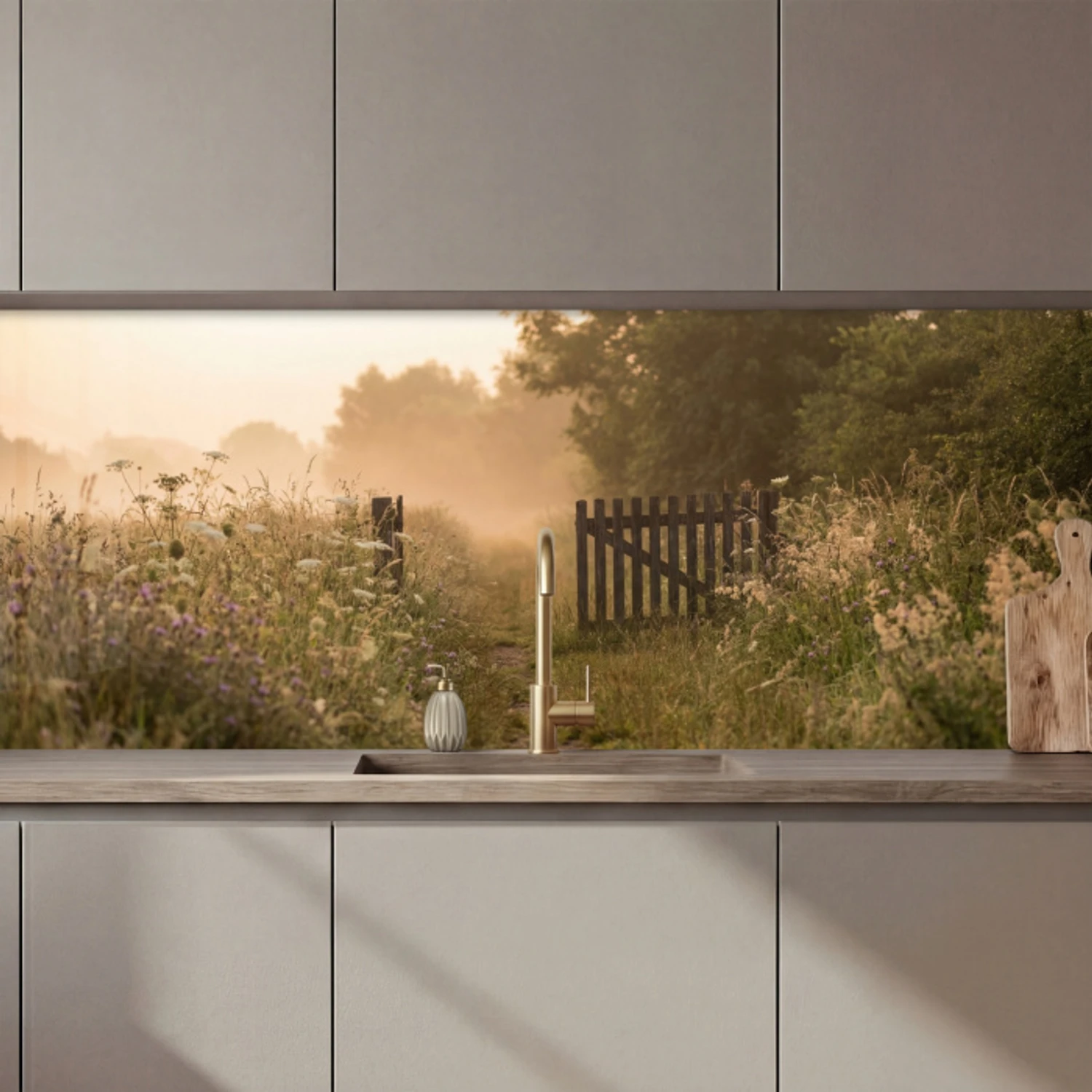 Hek - Natuur - Mist - Veld keuken achterwand 2 middel zz_3dshopping