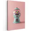 Kauwgom - Retro - Snoep - Roze Tuinposter op houten frame 2 cm dik middel -3d