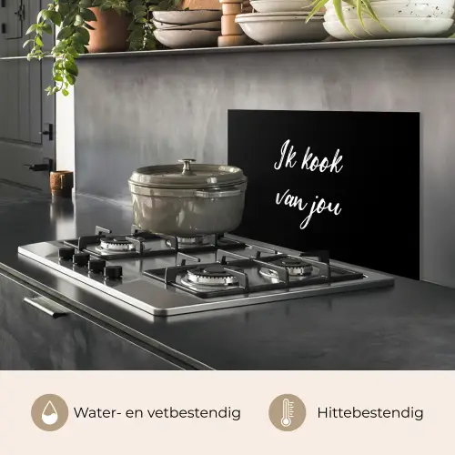 Quotes - Spreuken - Ik kook van jou - Liefde - Partner keuken achterwand spatscherm klein -usp_NL
