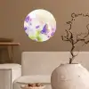 Lavendel - Vlinder - Bloemen Wandcirkel behangsticker klein -sfeer1