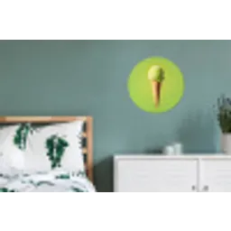 Hoorntje - Schepijs - Groen Wandcirkel aluminium klein -slaapkamer