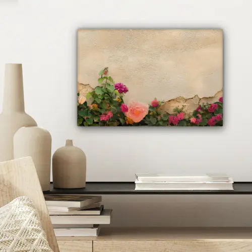 Rozen - Muur - Vintage canvas 2cm klein -sfeer6