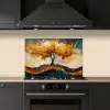 Boom - Natuur - Goud - Modern keuken achterwand spatscherm klein -sfeer1