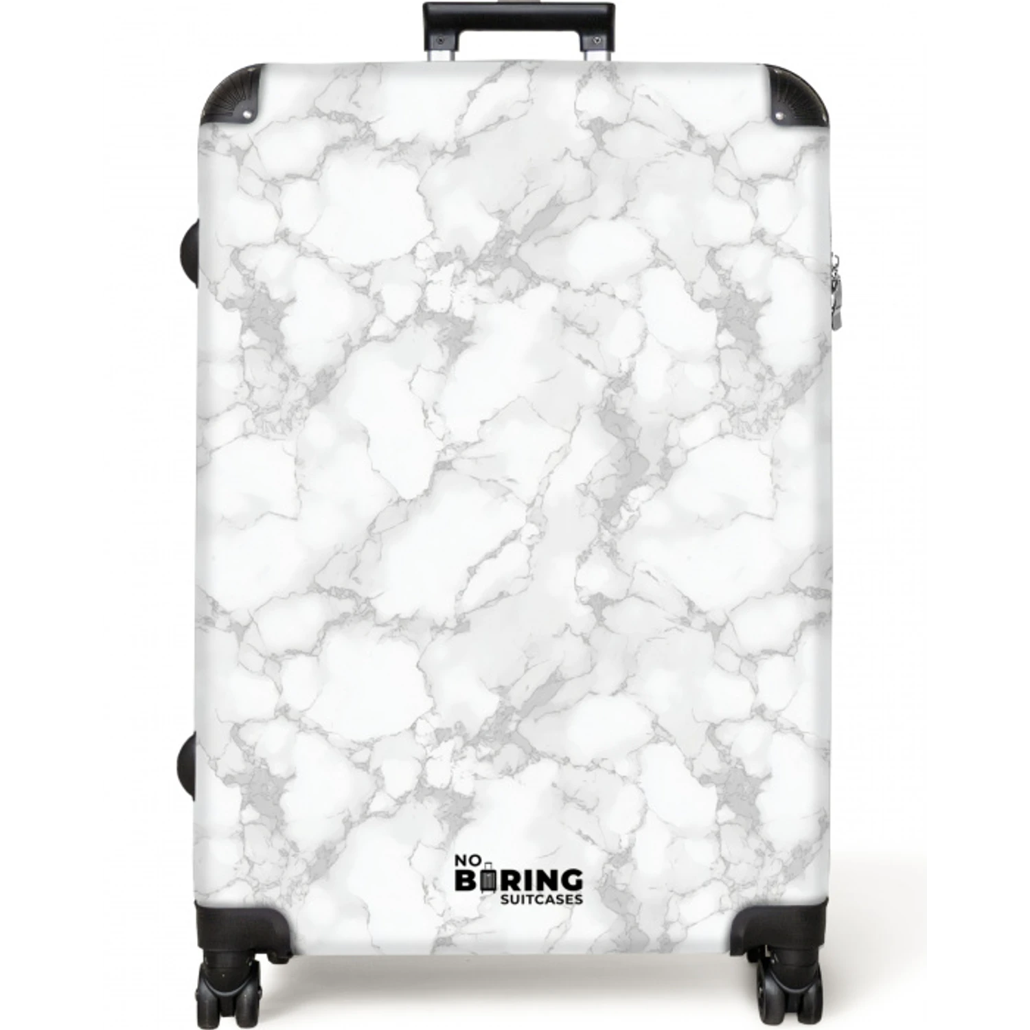 Wit - Marmer - Grijs NBS - Large koffer - Volwassenen Unisex groot -zzzzzzzzkaufland2