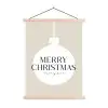 Christmas - Kerstballen - Japandi - Witte kerstballen textielposter latten blank klein -3d