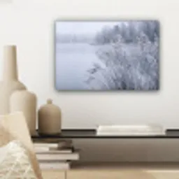 Riet - Bevroren - Winter - Natuur canvas 2cm klein -sfeer6