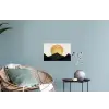 Bergsilhouetten - Gouden cirkel - Beige Muursticker klein -plant