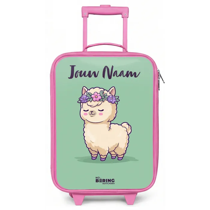 Kawai - Alpaca - Groen Kinderkoffer - Roze klein -zz3dotto