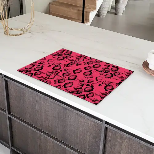 Roze - Slang - Motief Inductie beschermer vinyl 3mm klein 276 -sfeer8
