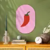 Peper - Rood - Illustratie Wandcirkel Ovaal Forex klein -sfeer2
