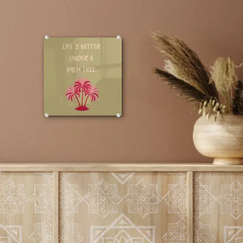 Groen - Zomer - Quote - Palmboom plexiglas 5mm klein -sfeer5