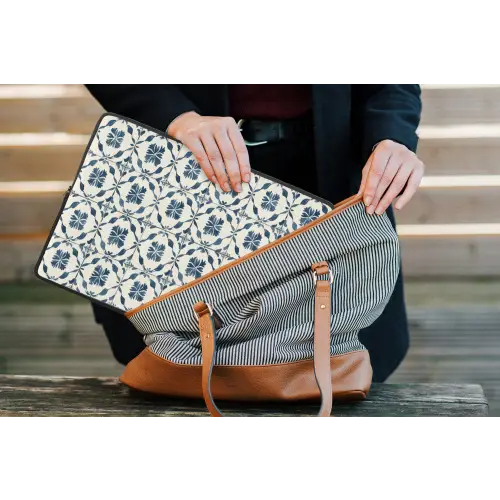 Grafisch - Tegel - Blauw laptophoes neopreen klein 279 -tas