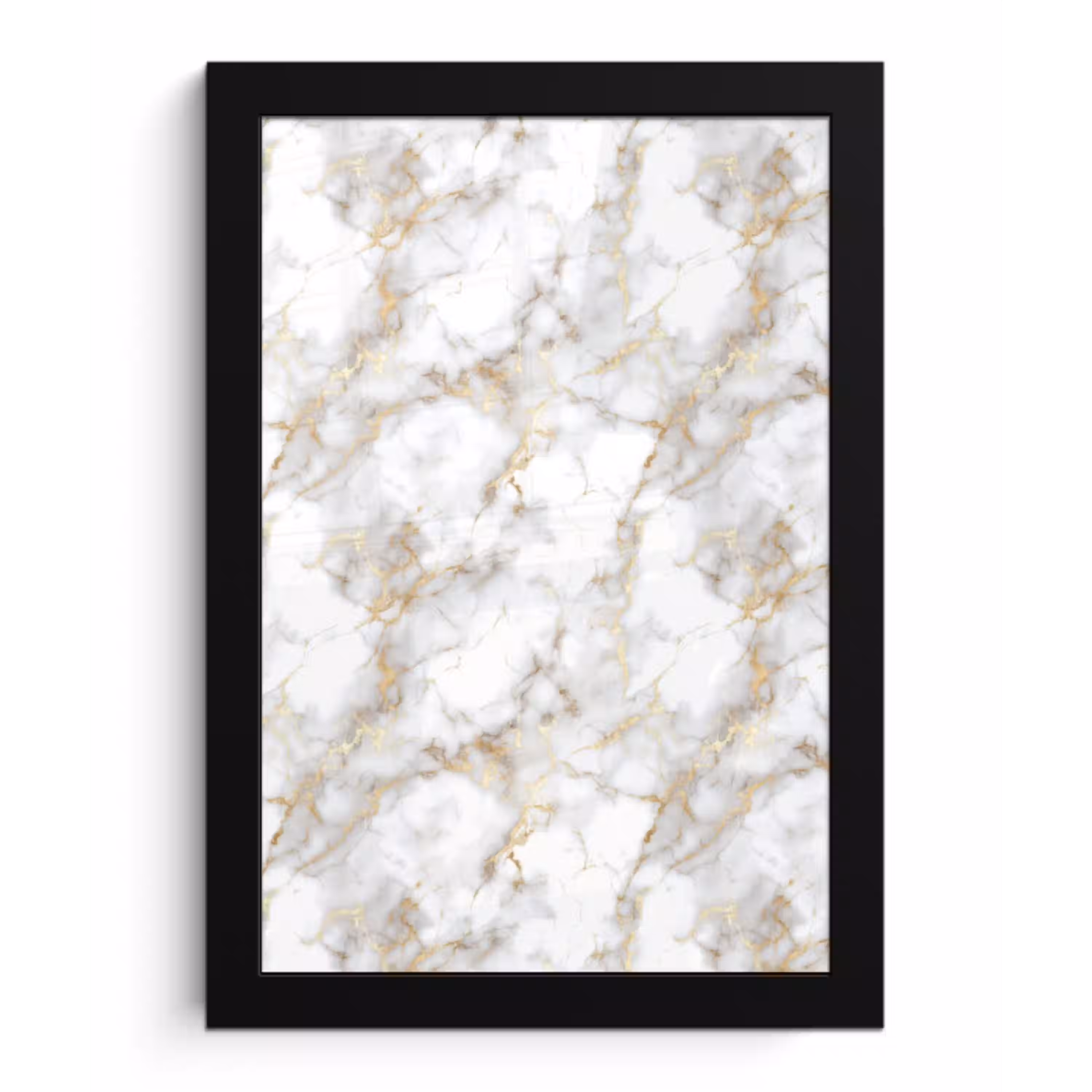 Gouden aders - Marmer - Wit fotolijst zwart zonder passe partout klein 224 -3d