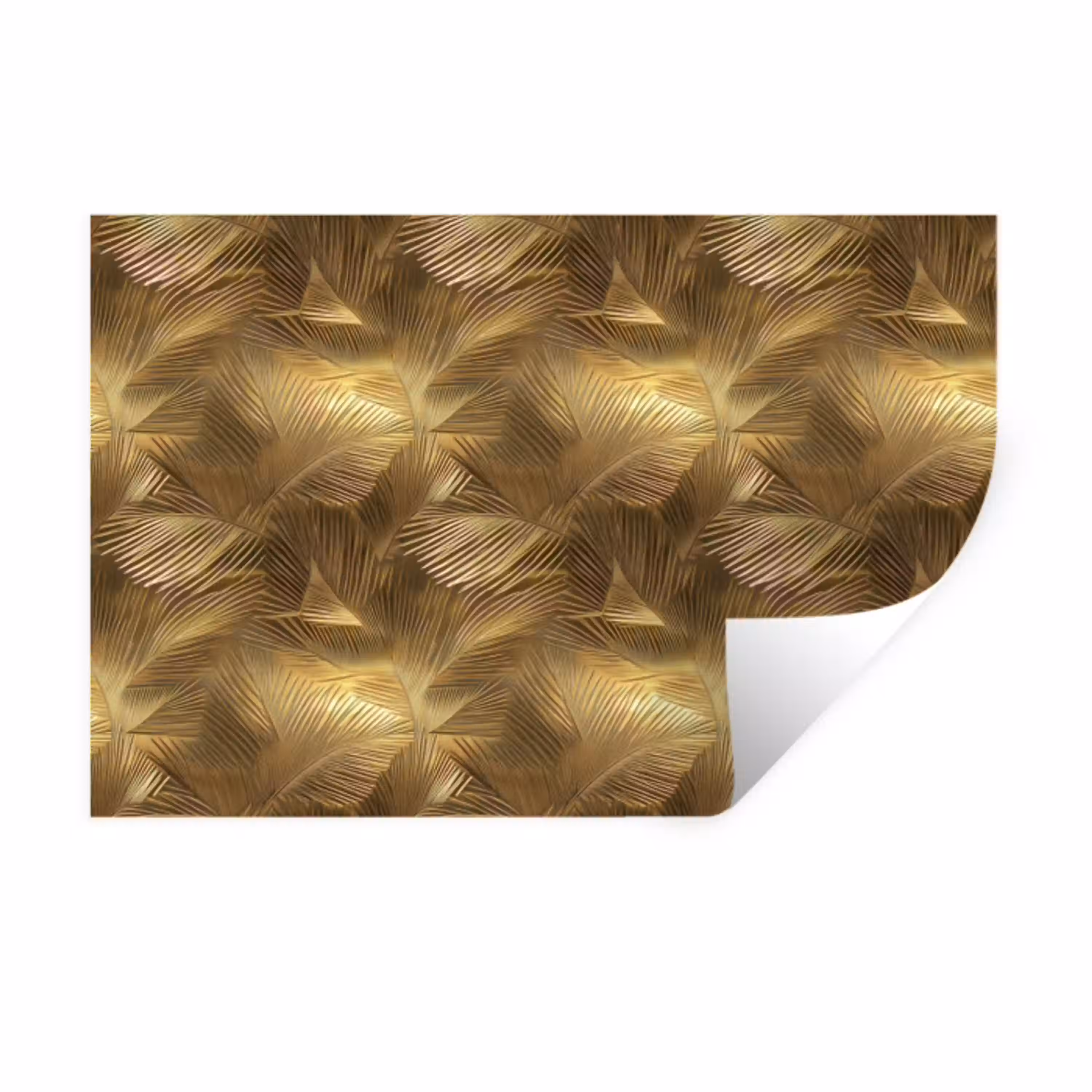 Palm - Waaier - Goud Muursticker klein 286 -3d