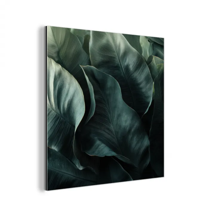 Groen - Bladeren - Glad - Nerven aluminium wit klein -3d