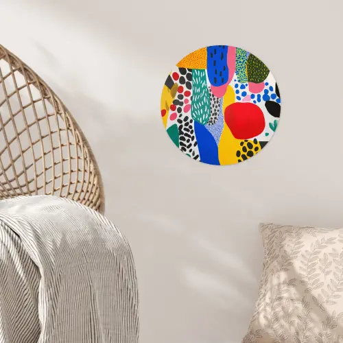Stippen - Vormen - Modern - Kleuren Wandcirkel behangsticker klein -sfeer4