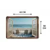 Doorkijk - Strandstoelen - Duinen - Zee - Natuur Placemat vinyl groot -specs