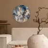 Marmer - Grijs - Blauw - Luxe - Goud Wandcirkel kunststof plaat 5mm dik klein -sfeer1