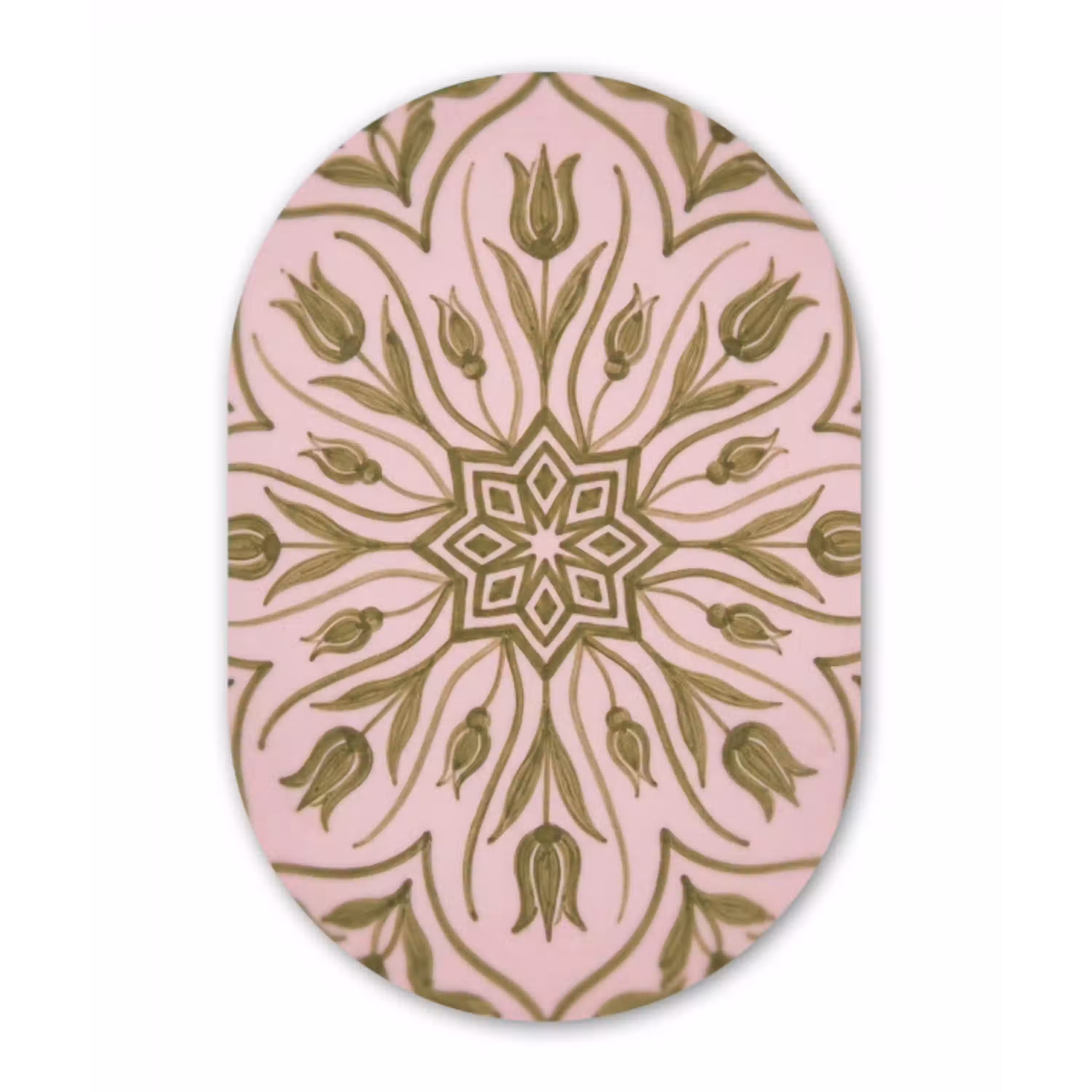Patroon - Mandala - Decoratie - Abstract - Groen Wandcirkel Ovaal Forex klein -3d