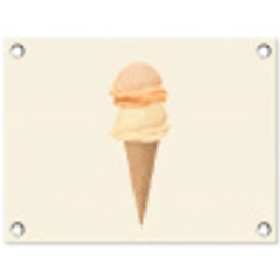 Minimalistisch - Schepijs - Hoorntje - Beige tuinposter los doek klein -3d