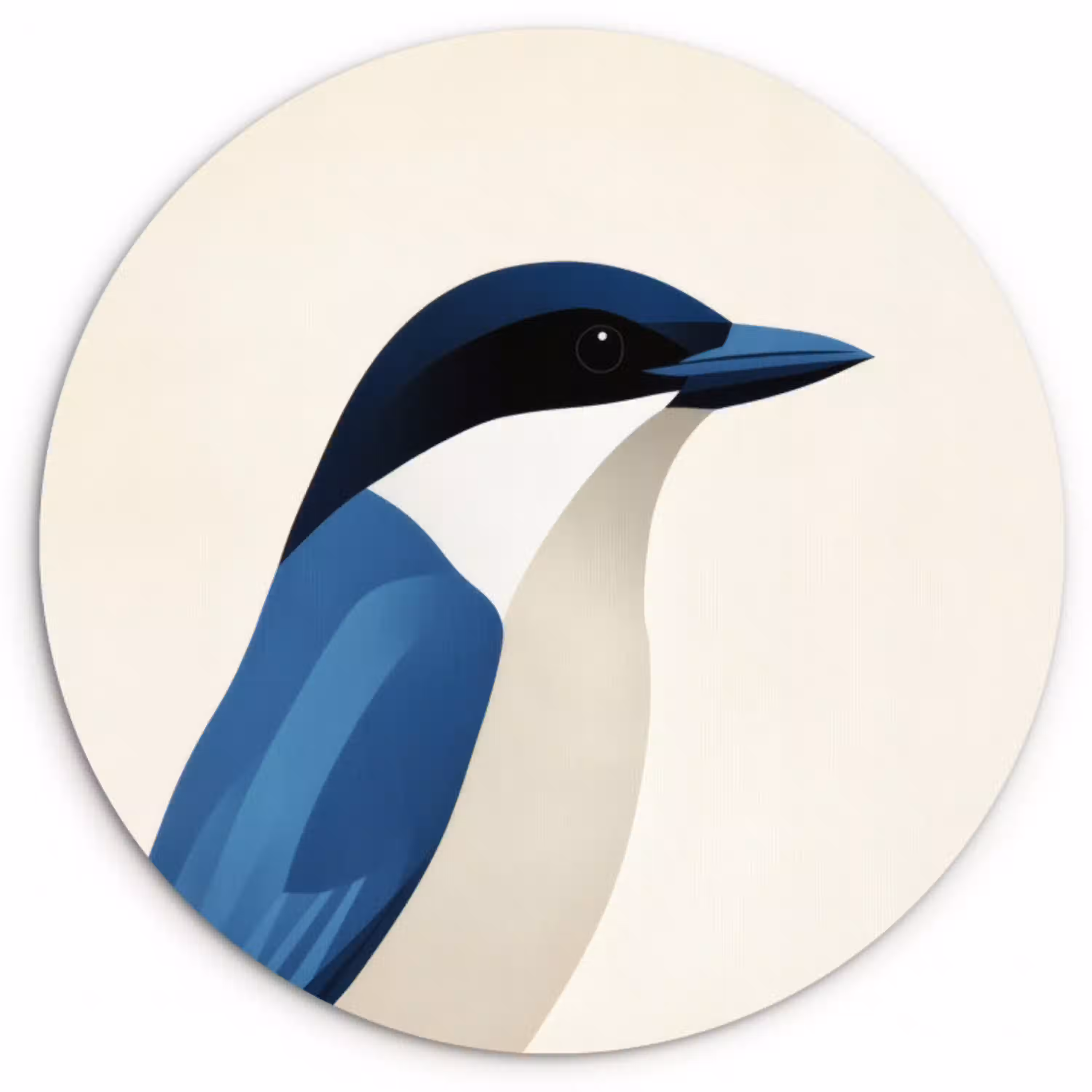 Illustratie - Blauw - Vogel Wandcirkel plexiglas klein -3d