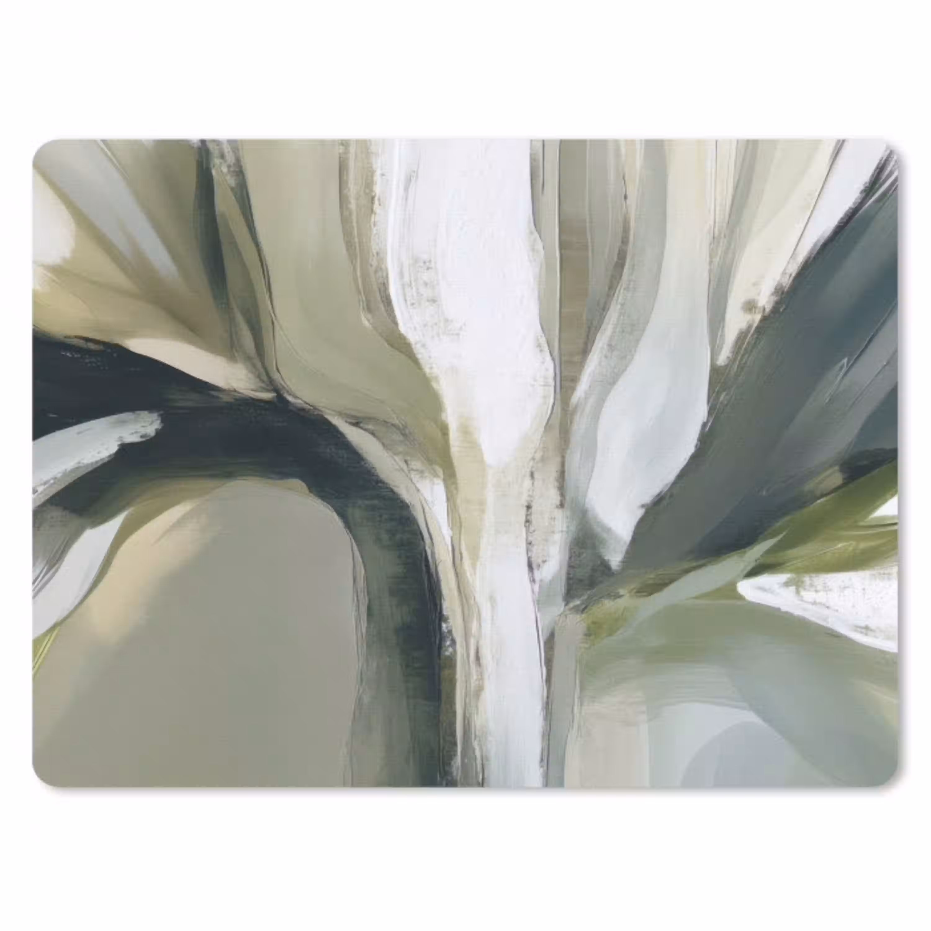 Natuur - Abstract - Groen - Penseelstreken muismat rubber klein -3d