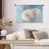 Paardenbloemen - Pluisjes - Wit Wandkleed katoen middel -sfeer1