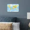 Wereldkaart - Staatkundig - Blauw - Aarde - Educatief poster papier klein -sfeer2
