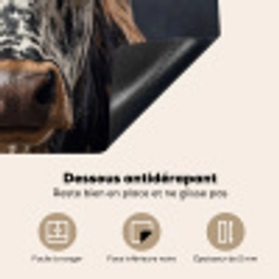Stier - Kleurrijk - Hoorns Inductie beschermer vinyl 3mm middel -usfeer4_FR