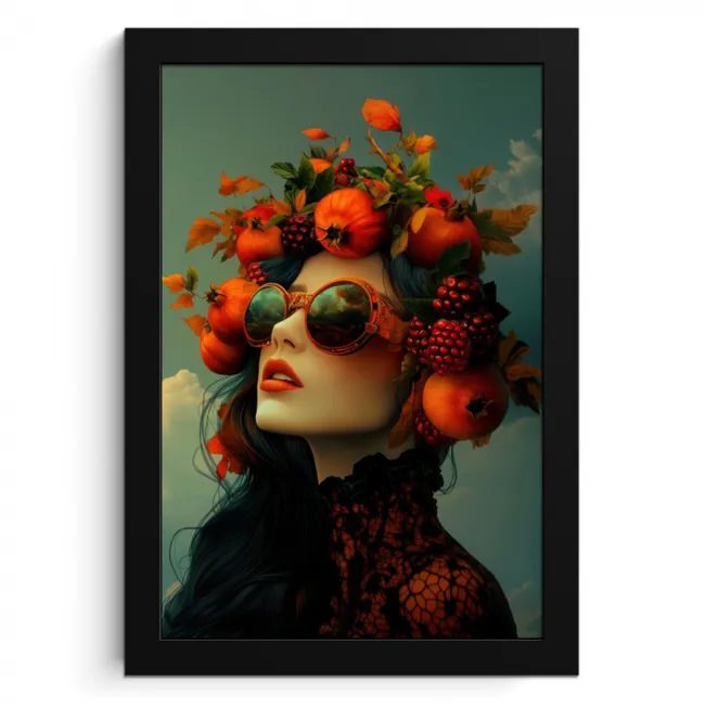 Vrouw - Granaatappel - Herfst - Zonnebril KitchenYeah - Keuken - Fotolijst klein -3d