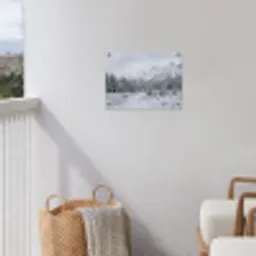 Weg - Bergen - Sneeuw - Naaldbos - Avontuurlijk tuinposter los doek klein -sfeer8