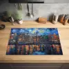 Grachten Amsterdam - Huizen - Stad - Kleurrijk Inductie beschermer vinyl 3mm klein -sfeer5
