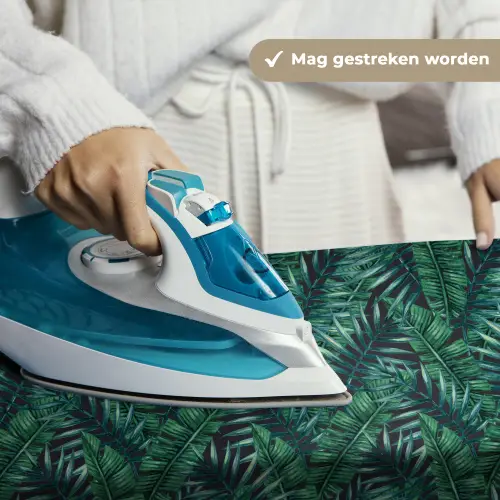 Palmbladeren - Blauw - Tint - Zwart Wandkleed katoen klein 269 -sfeer9