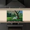 Vrouw - Boom - Boek - Mandje keuken achterwand spatscherm klein -sfeer1