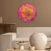 Roze - Dahlia - Kleurrijk Akoestische PET Vilt - Rond klein -sfeer1