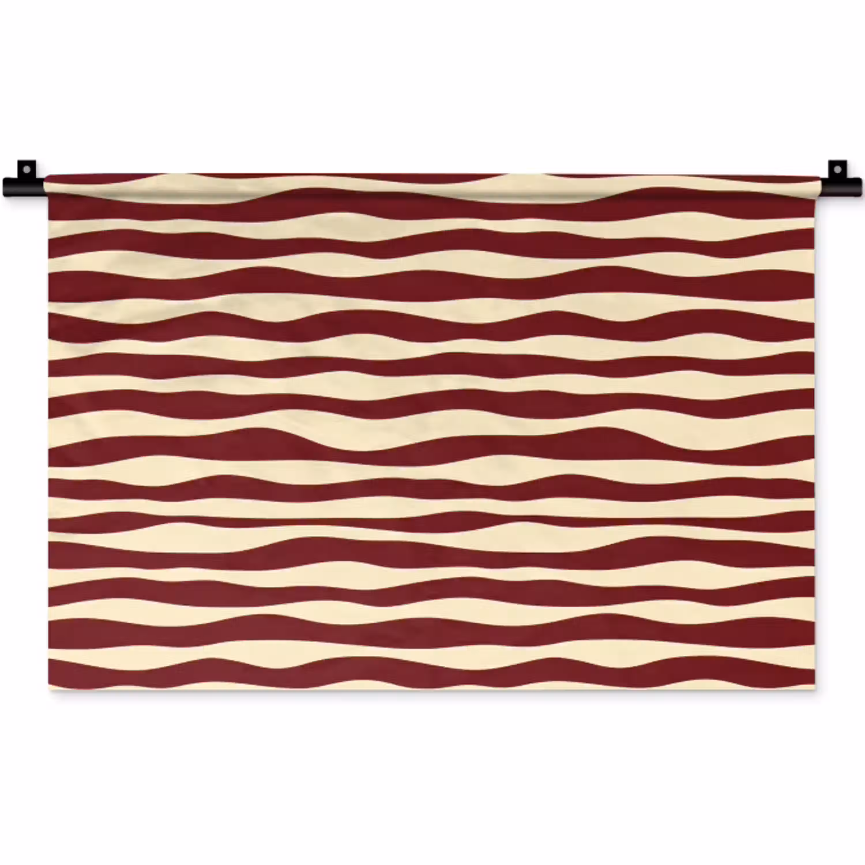 Golven - Rood - Patroon - Crème Wandkleed katoen klein 269 -zz3d