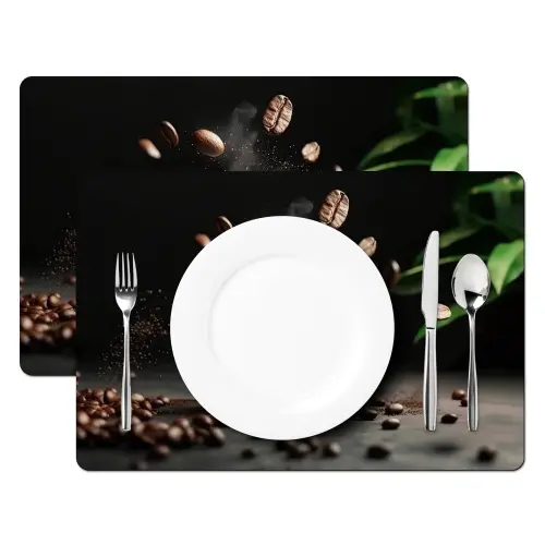 Cappuccino - Kop - Bonen - Bruin Placemat vinyl groot -zzsfeer2_Kitchenyeah-website