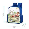 dieren op een boederij Kinderrugzak - Blauw middel -productfoto_formaten
