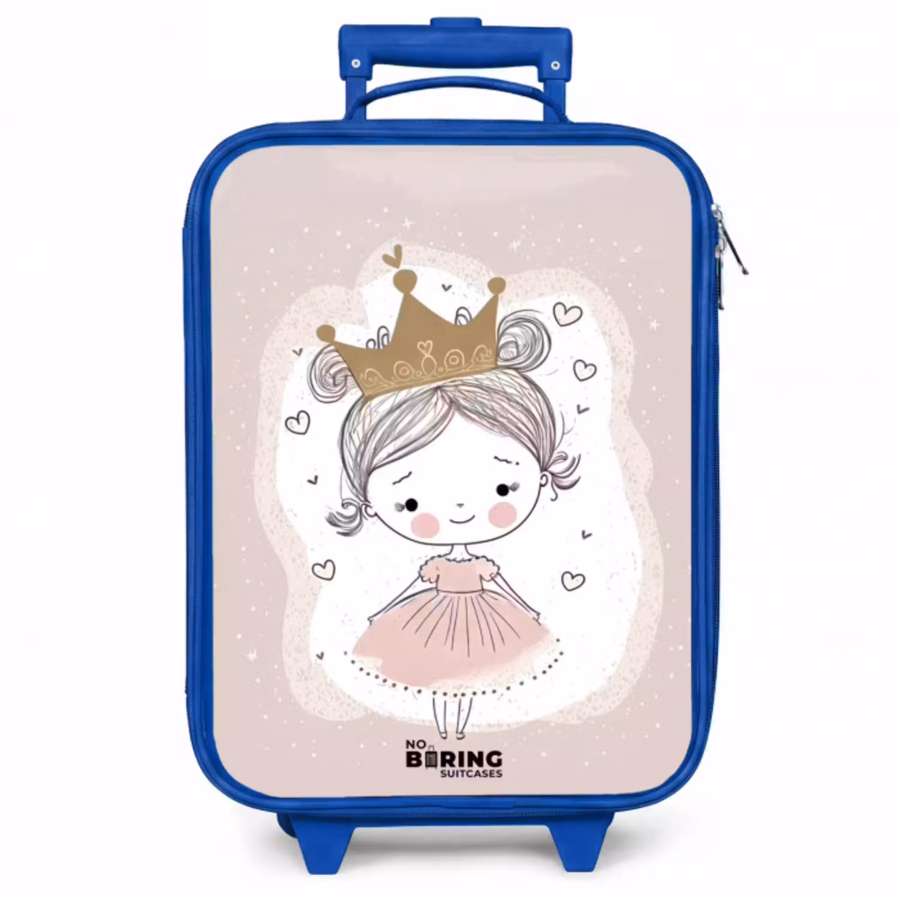 Prinses op gekleurde achtergrond met hartjes Kinderkoffer - Blauw klein -zzz_website3d