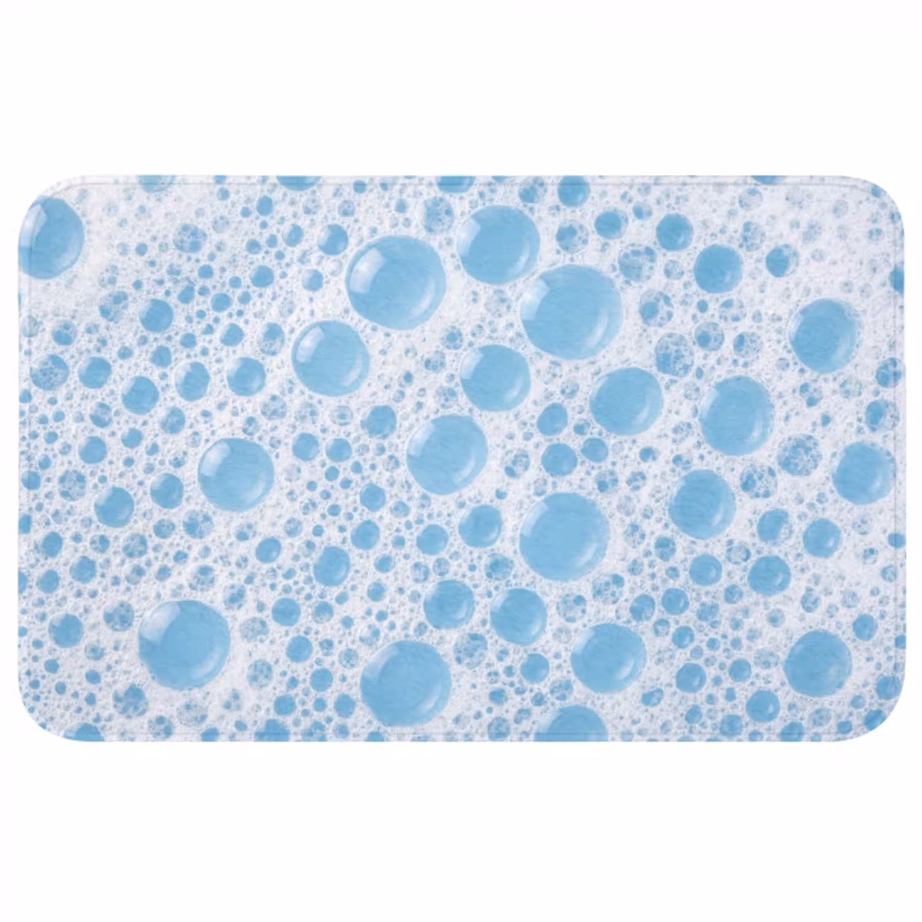 Schuim - Bubbels - Blauw WCmat middel -3d