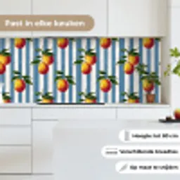 Strepen - Citroen - Blauw keuken achterwand 2 middel 871 -sfeer4_NL