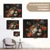 Stilleven met bloemen en een horloge - Schilderij van Abraham Mignon tuinposter los doek klein -Xsfeer9_DE
