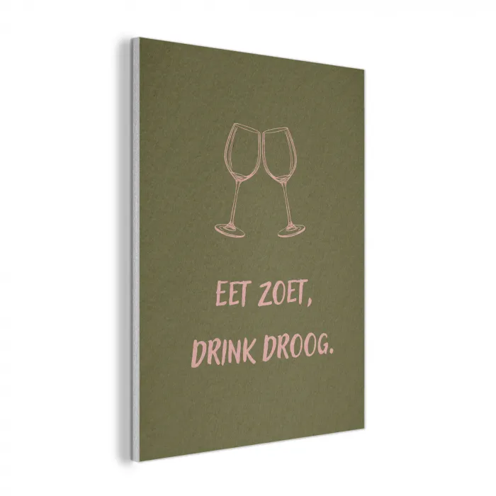 Roze - Groen - Wijn - Quote PET vilt klein -3d