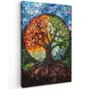 Boom - Seizoenen - Mozaïek - Bergen Tuinposter op houten frame 2 cm dik klein -3d