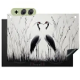 Kraanvogels - Gras - Hartvorm - Zwart Inductie beschemer met haakjes klein -3d